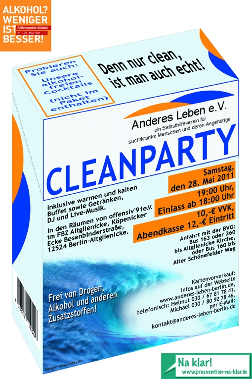 Anderes Leben e.V.-Cleanparty-Flyer Anderes Leben e.V.-Cleanparty-Flyer